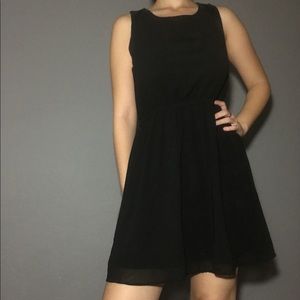 Black flowy mini dress